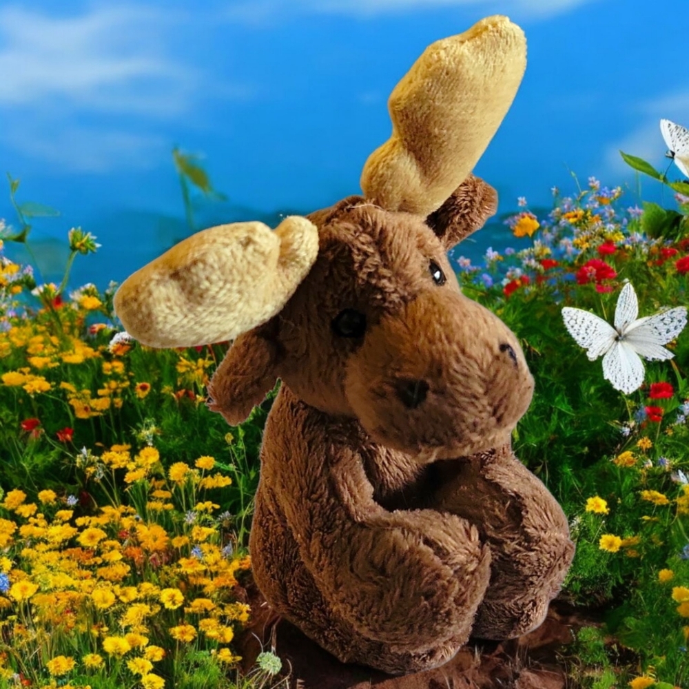 Vtg Wishpets Moose Moreley Plush Stuffed Animal